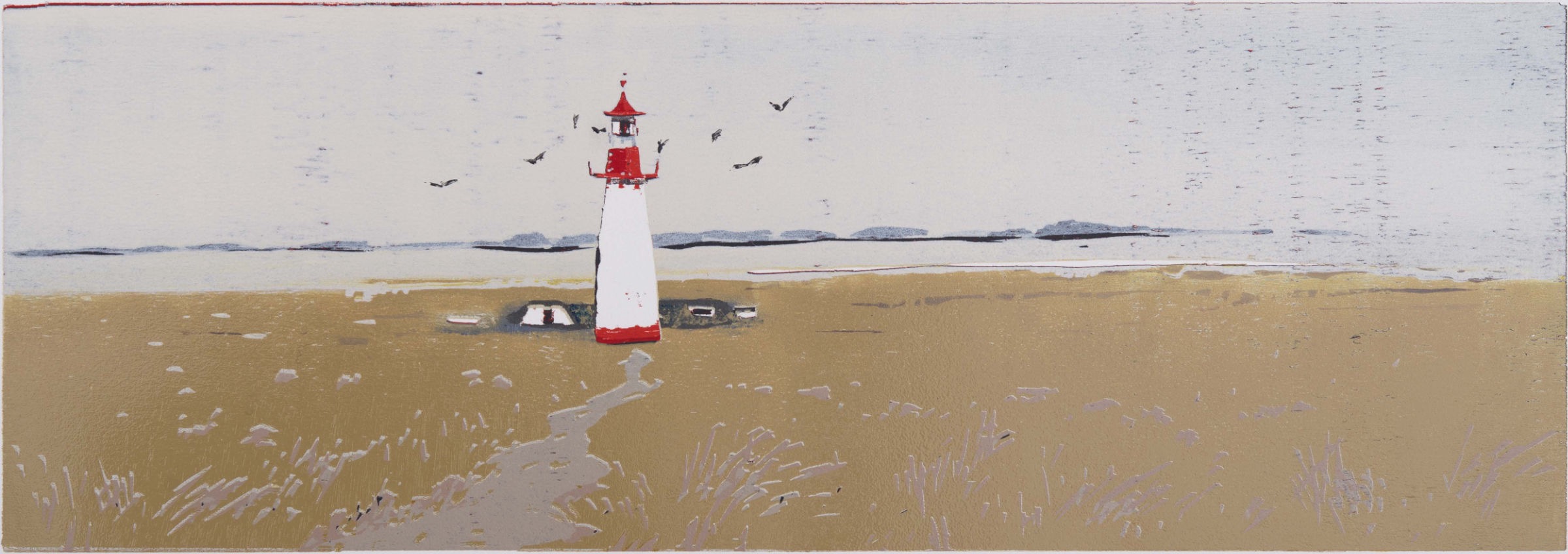 A. Nesterova · Leuchtturm List-West · 2023 · 27 × 67 cm · Auflage 5 · 750,– €