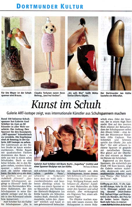 Kunstwettbewerb 'ART-spanner 1st Edition' · Pressebericht Ruhrnachrichten 24.08.2007